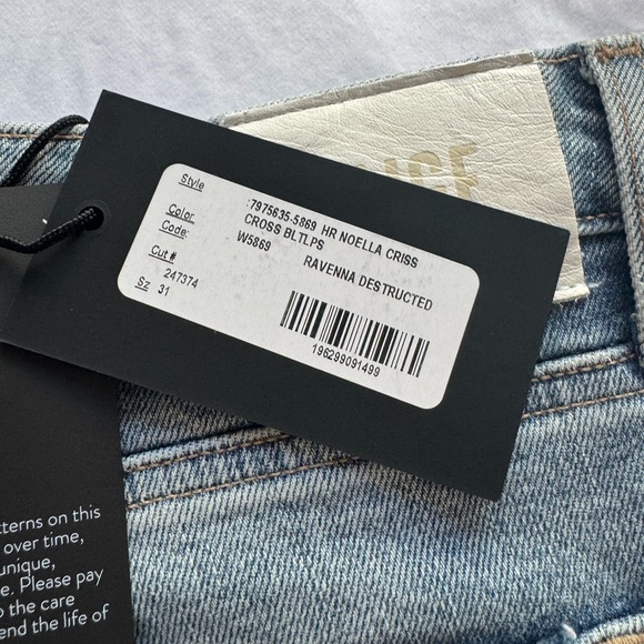 Paige Denim High Rise Noella Relaxed Straight Leg Sz. 31 Ravenna Destructed - Picture 3 of 9